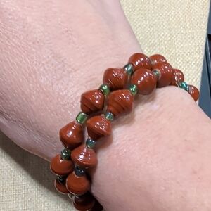 Handmade Paper Beaded Wrap Bracelet
